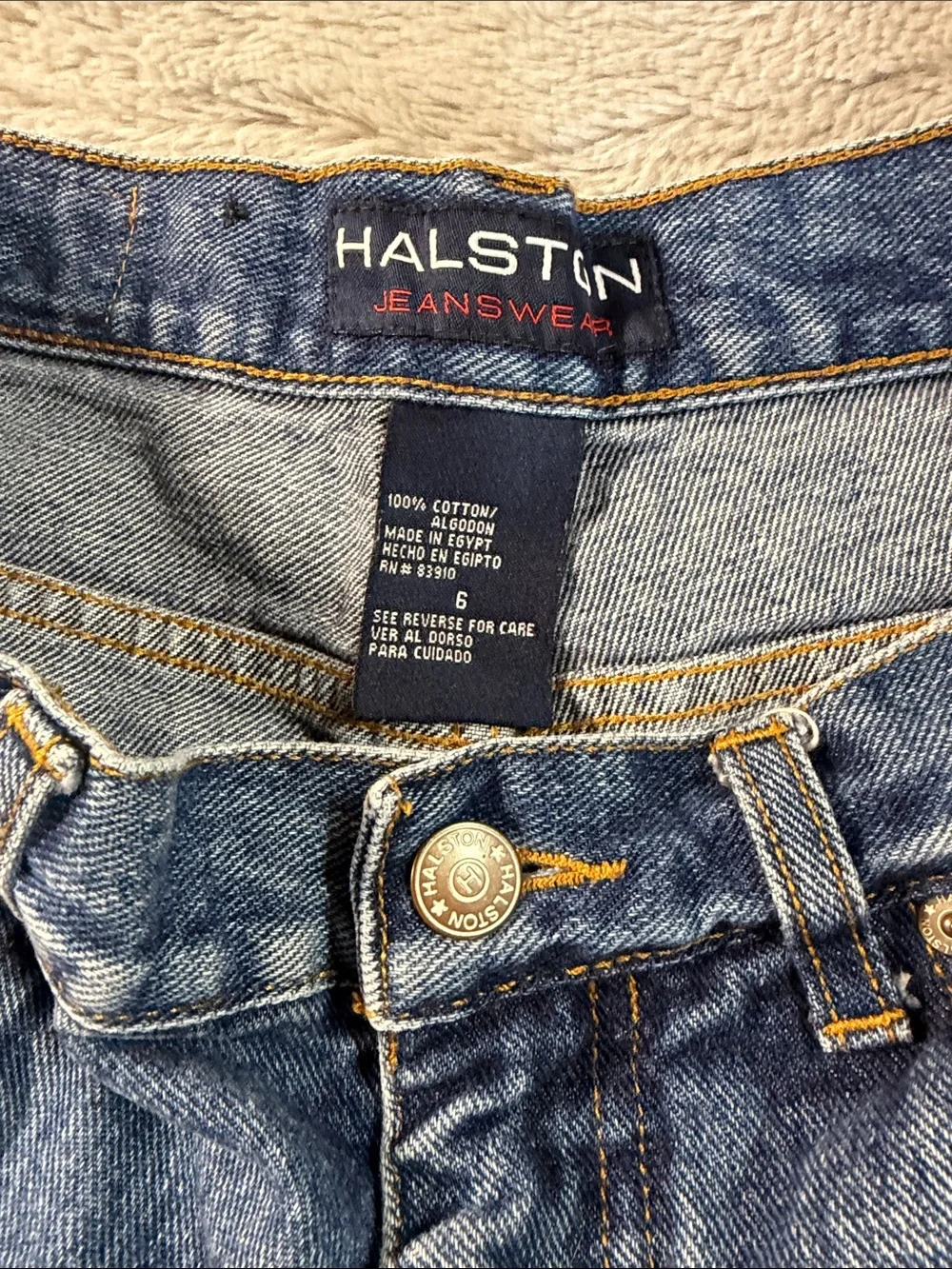 Y2k Halston high waisted jean shorts
